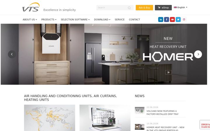 Screenshot of vtsclima.com