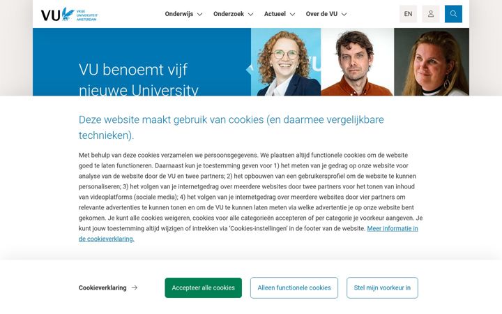 Screenshot stránky vu.nl