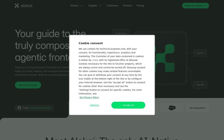 Screenshot of vuestorefront.io