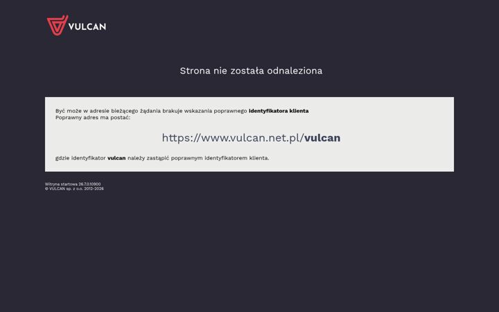 Zrzut ekranu vulcan.net.pl