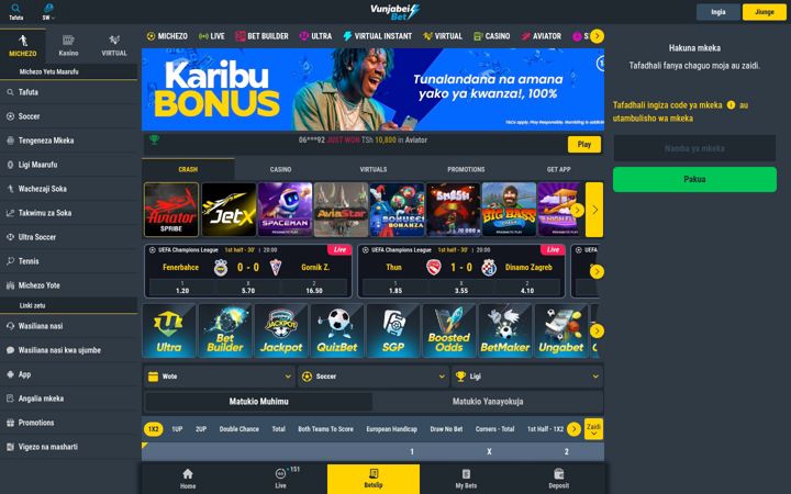 Screenshot of vunjabeibet.co.tz