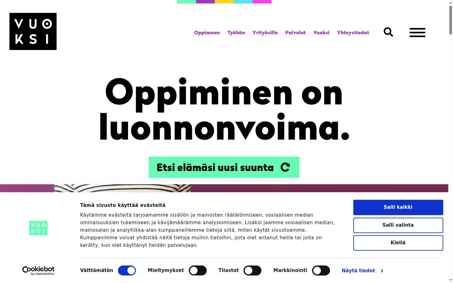 Snimka zaslona bannera za privolu prikazanog prije bilo kakve interakcije