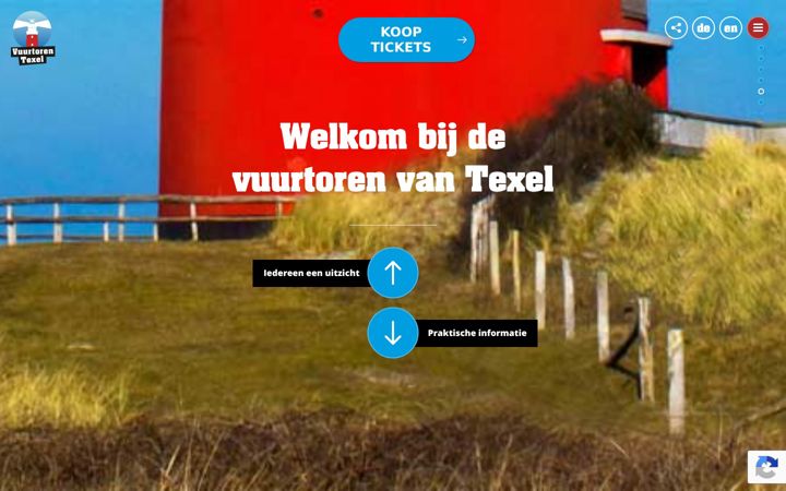 Snímek obrazovky vuurtorentexel.nl