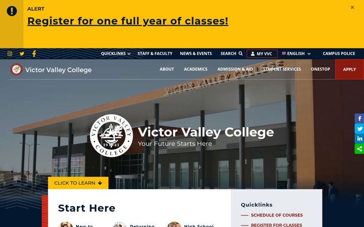 Screenshot of vvc.edu