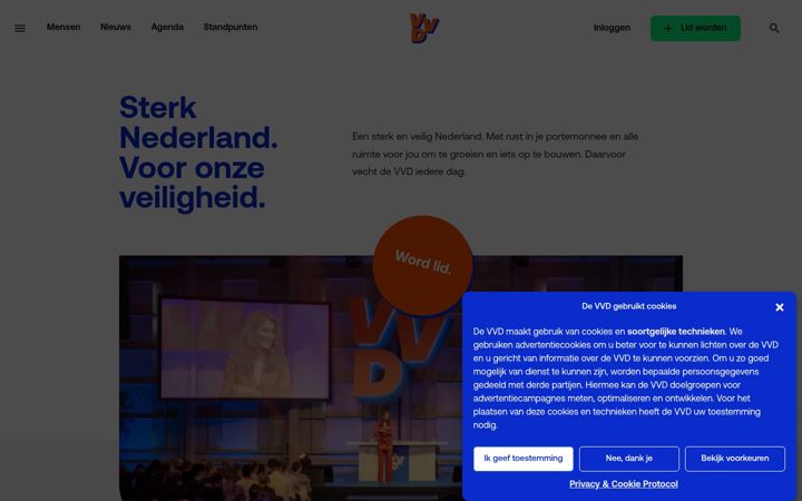 Screenshot of vvd.nl