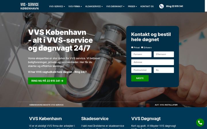 Snimka zaslona za vvskobenhavn.dk