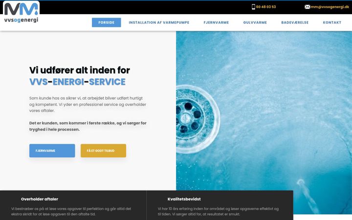 Kuvakaappaus sivustosta vvsogenergi.dk