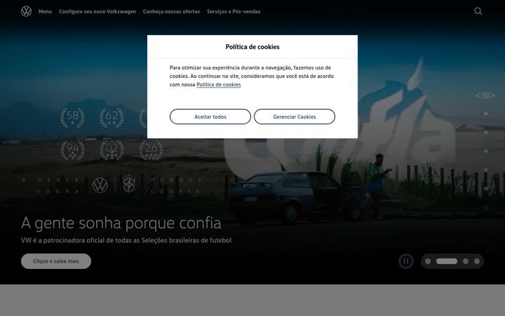 Captura de pantalla de vw.com.br