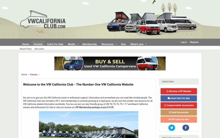 Screenshot of vwcaliforniaclub.com