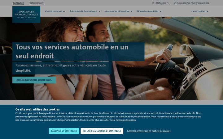 Skjermbilde av vwfs.fr