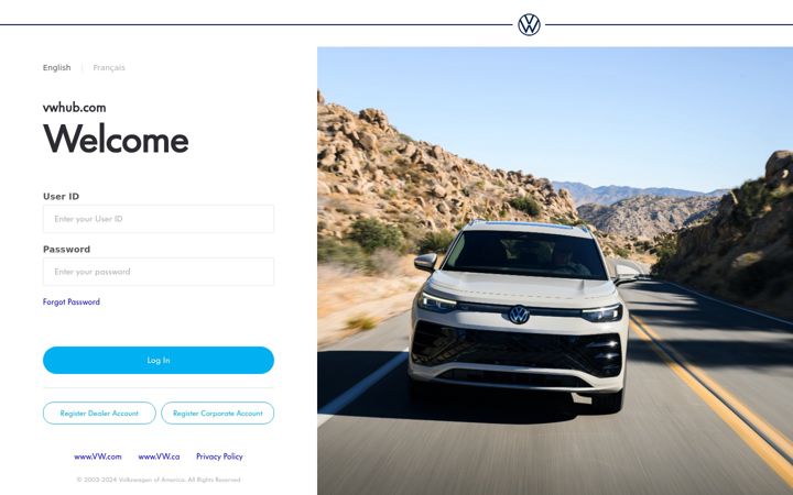 Screenshot of vwhub.com