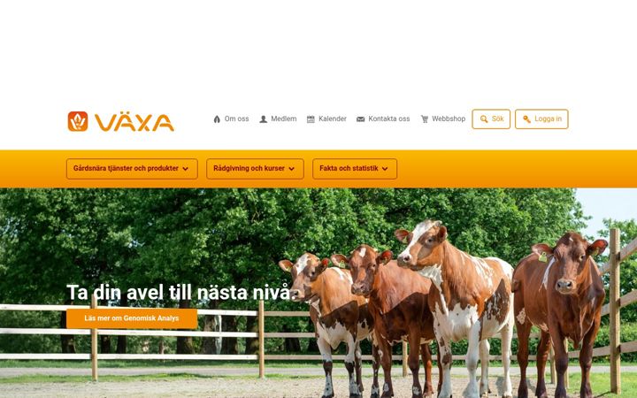 Skärmbild av vxa.se