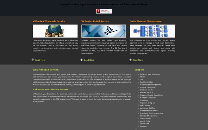 Screenshot of vxroutes.com