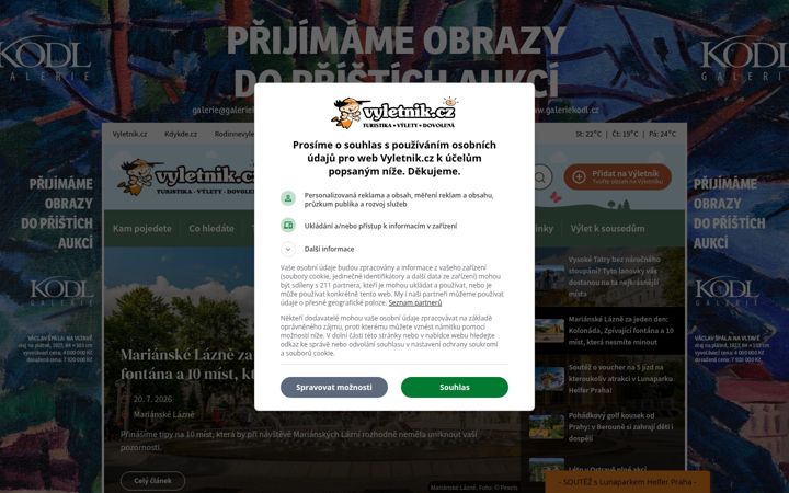 Екранна снимка на vyletnik.cz