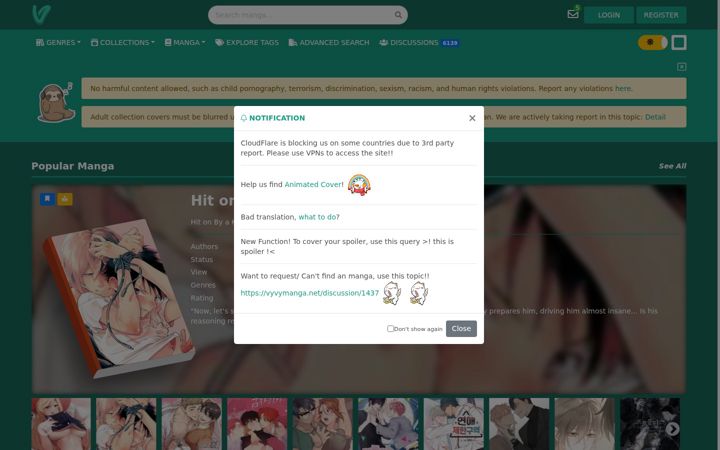 Screenshot of vymanga.net