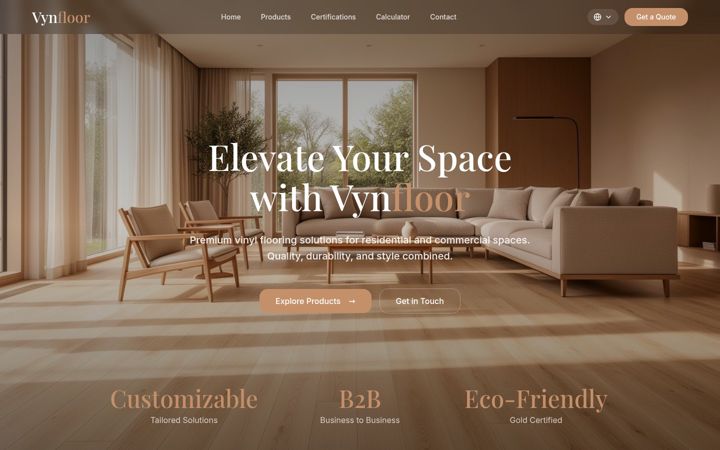 Skjermbilde av vynfloor.com