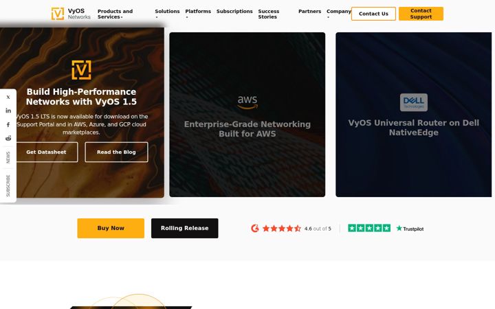 Screenshot of vyos.io