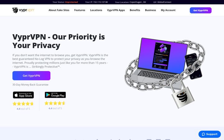 Screenshot ta' vyprvpn.com