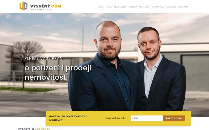 Posnetek zaslona vysnenydum.cz