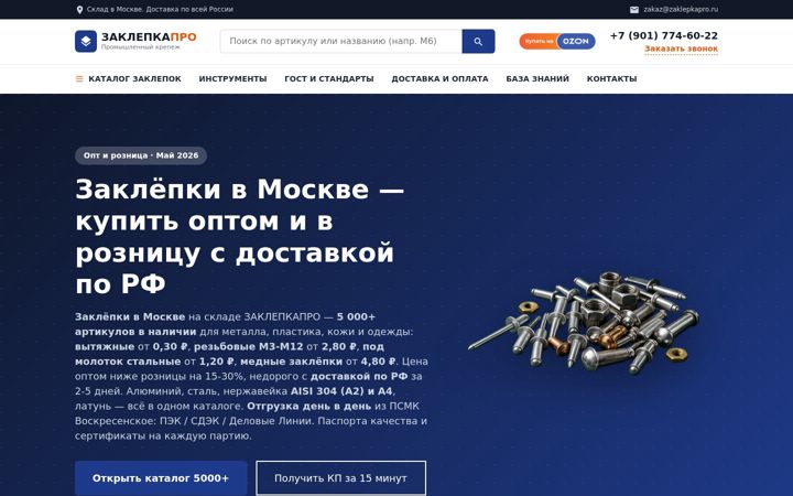Screenshot of vytyazhnye-zaklepki.ru