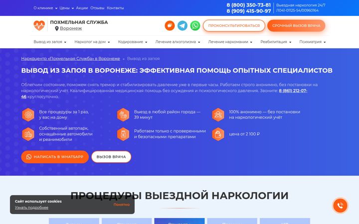 Screenshot of vyvod-iz-zapoya-na-domu-voronezh-9.ru