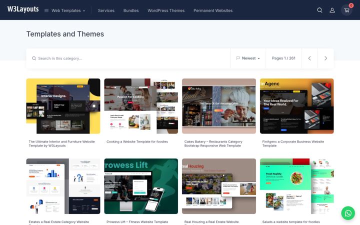 Skärmbild av w3layouts.com
