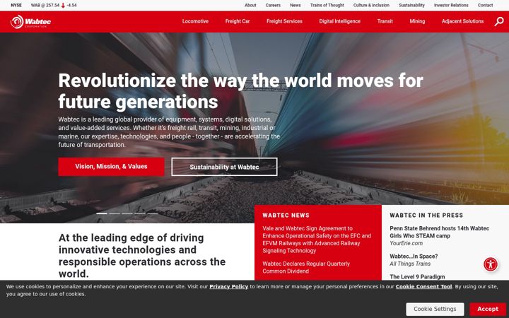 Screenshot of wabteccorp.com