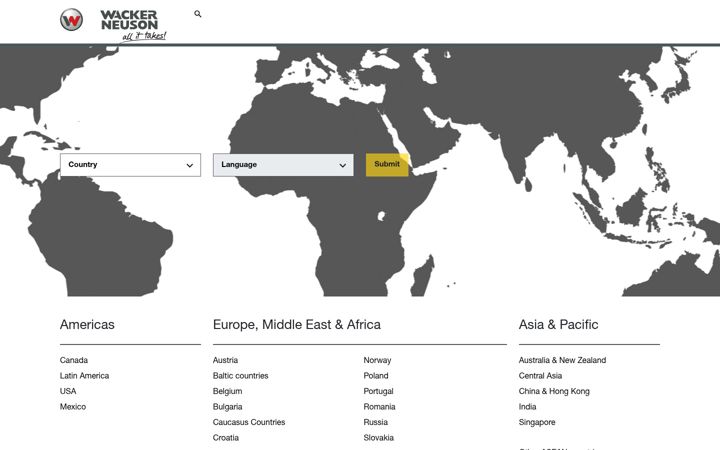 Screenshot of wackerneuson.com