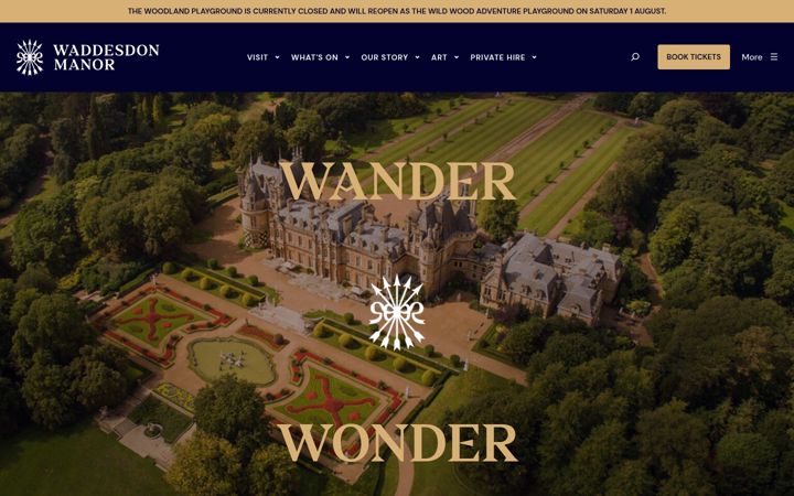 Screenshot of waddesdon.org.uk