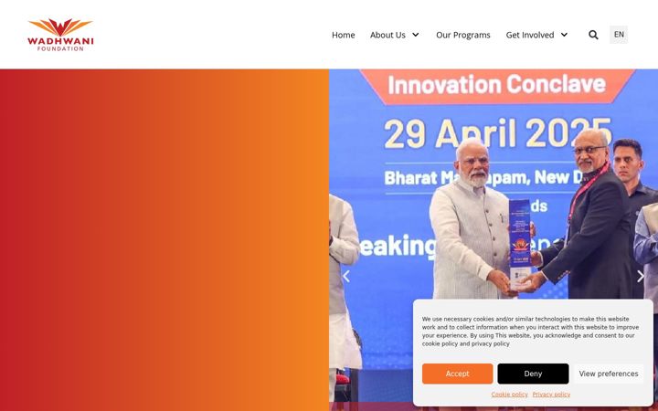 Screenshot of wadhwanifoundation.org