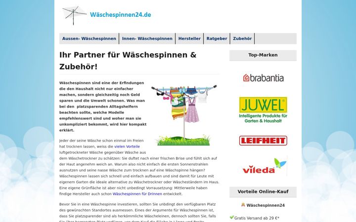 Captura de pantalla de waeschespinnen24.de