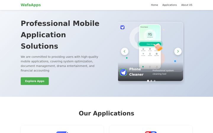 Screenshot of wafaapps.xyz