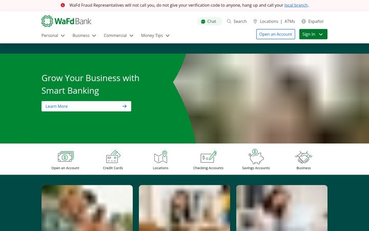 Screenshot of wafdbank.com