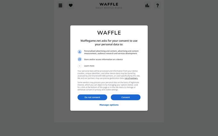 Screenshot of waffle.game