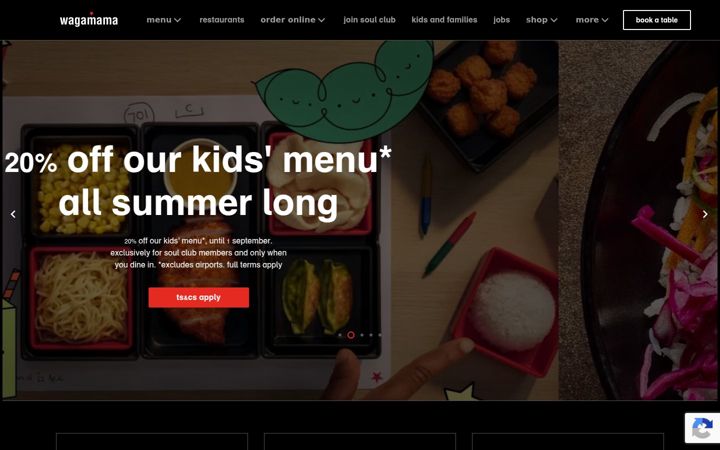 Screenshot of wagamama.com