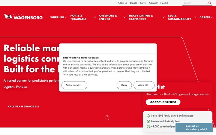 Screenshot of wagenborg.com