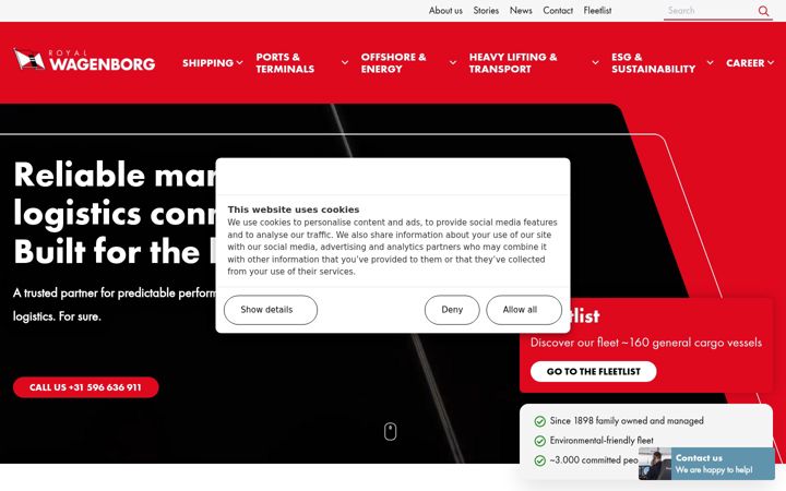 Screenshot of wagenborg.nl