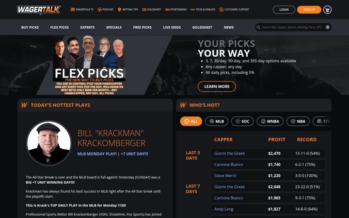 Screenshot of wagertalk.com
