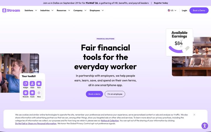 Screenshot of wagestream.us