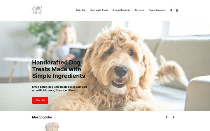 Screenshot of wagsbakerytreats.shop