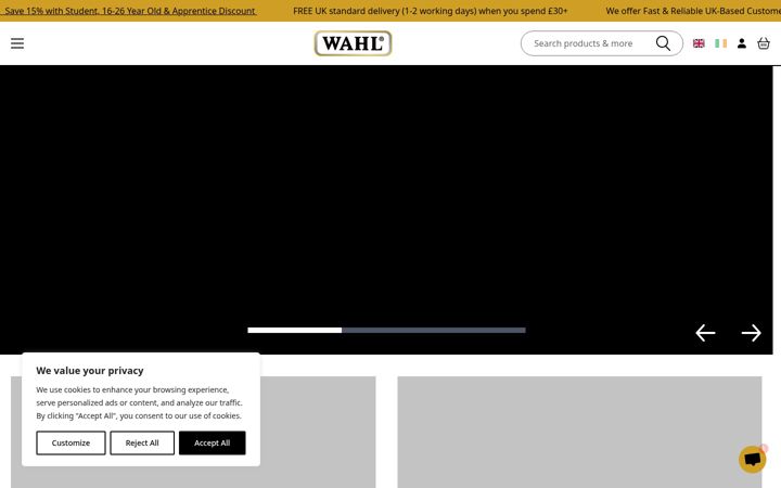 Snímek obrazovky wahl.co.uk