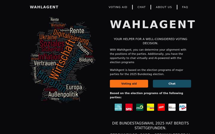 Screenshot of wahlagent.com