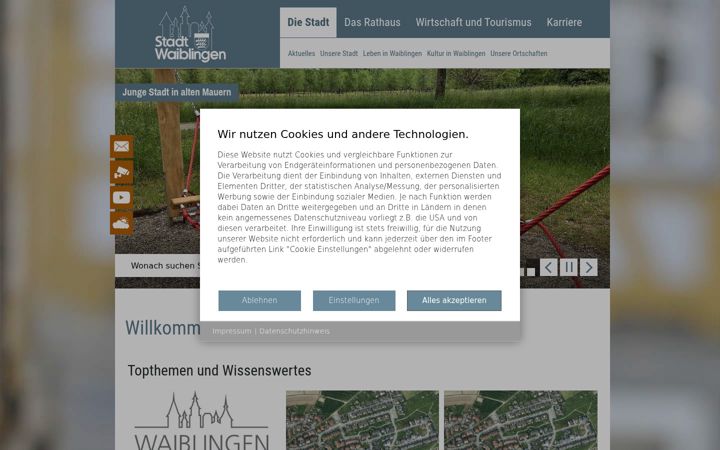Screenshot of waiblingen.de