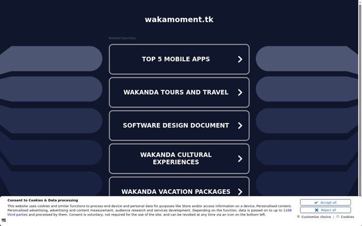 Posnetek zaslona wakamoment.tk