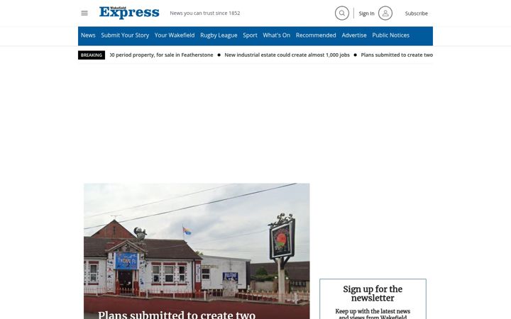 Ekrānuzņēmums no wakefieldexpress.co.uk