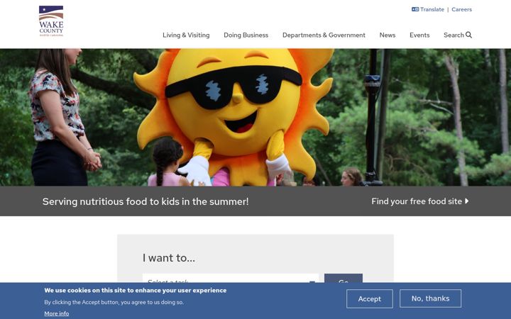 Screenshot of wakegov.com