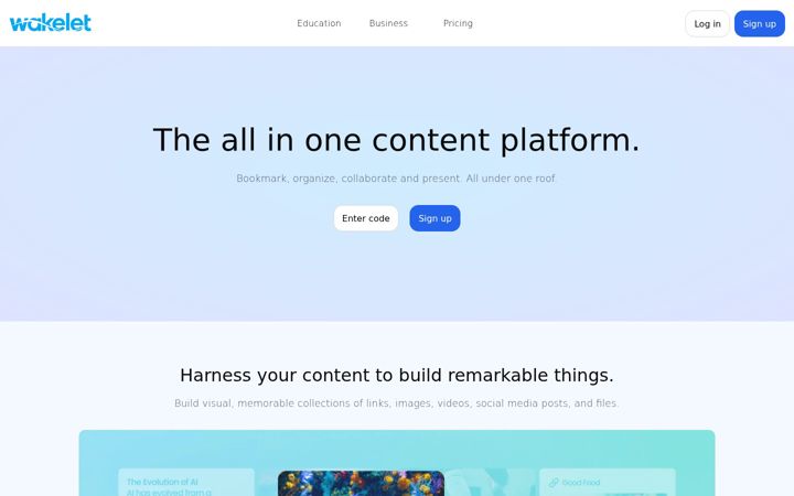 Screenshot di wakelet.com