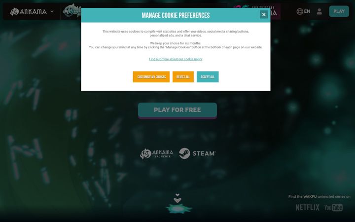Captura de ecrã de wakfu.com