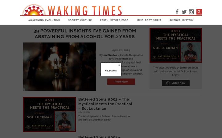 Skjámynd af wakingtimes.com