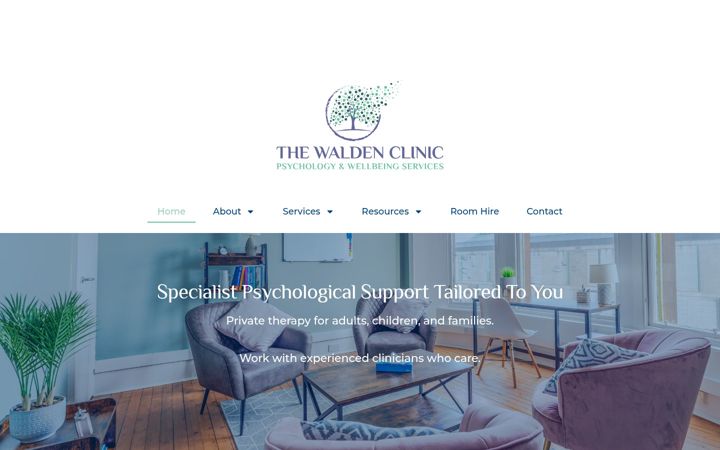 Skjermbilde av waldenclinic.co.uk